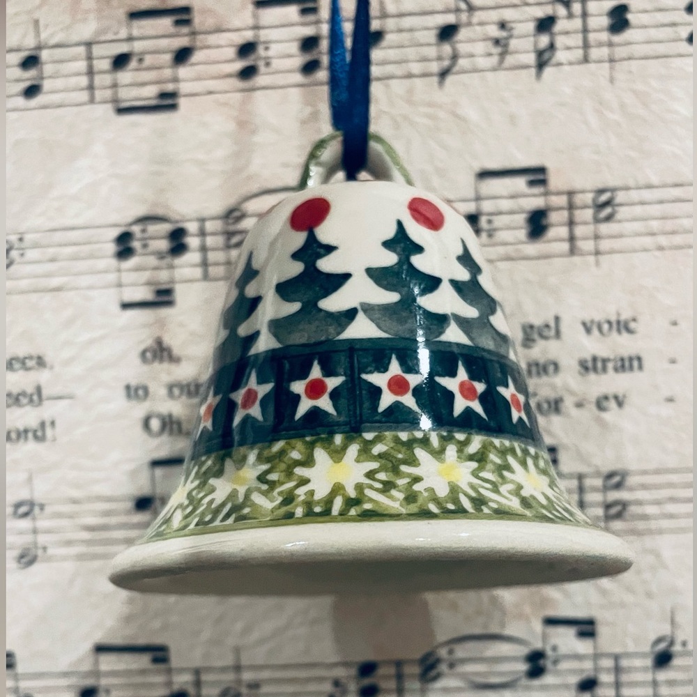 Polish Pottery Hand Painted Christmas tree ornament